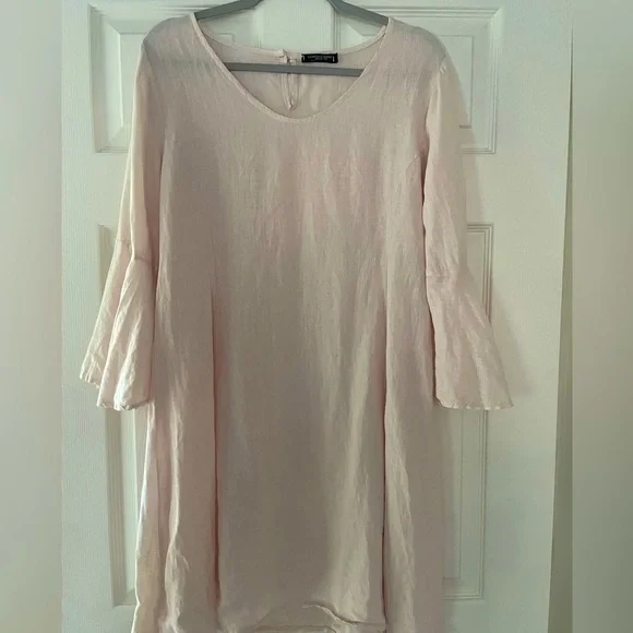 lungo l arno linen dress Lungo L'arno Linen Floral Midi Dress S